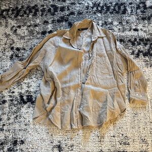 Zara‎ Men's Casual Beige Button Down Shirt
